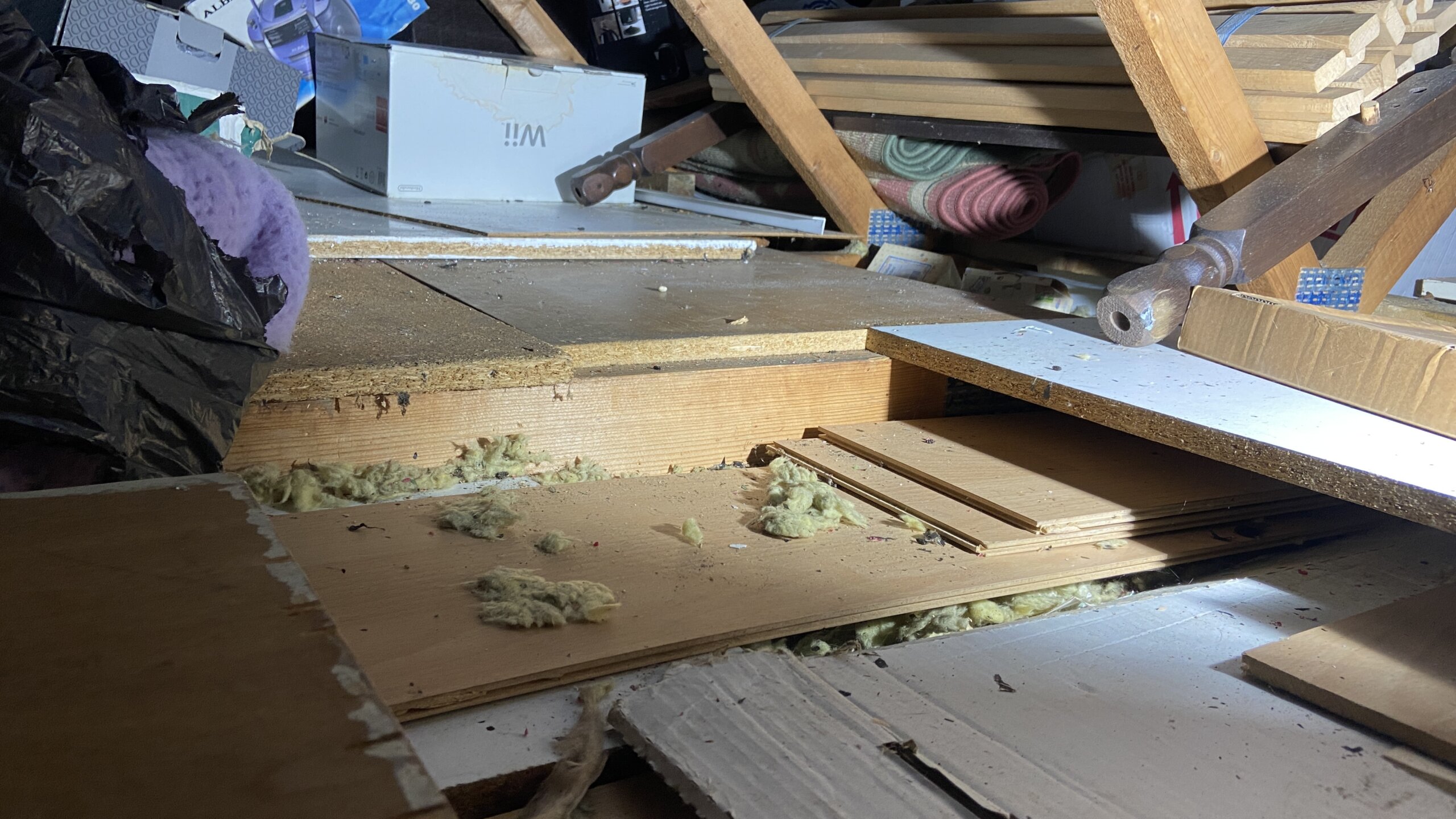 Full loft clearance, removal of contaminated insulation and deep cleaning after rat infestation