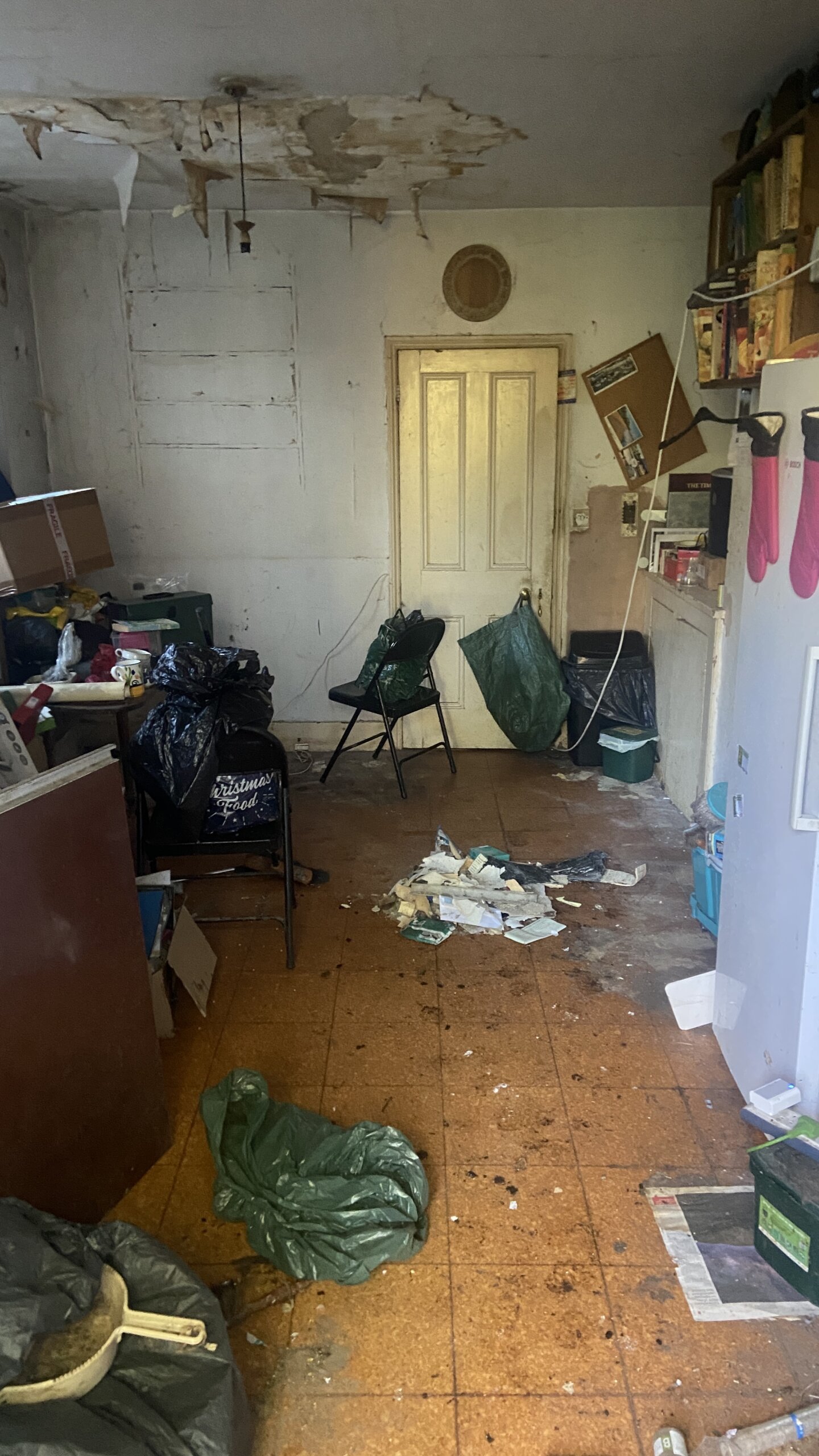 After hoarding house clearance showing clean and cleared room